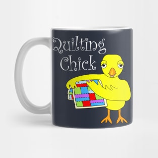 Quilting Chick White Text Mug